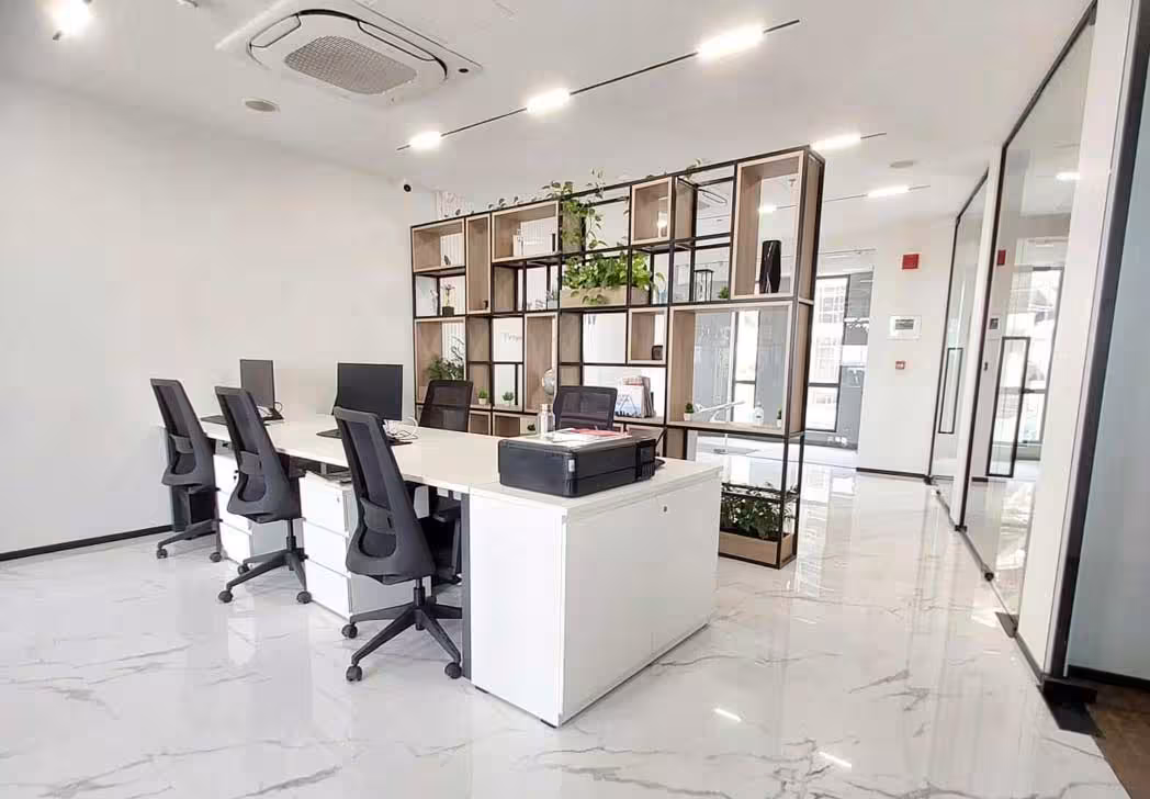 Workstation area of Gujarat Property Back Office Best Interior Designer in Ahmedabad