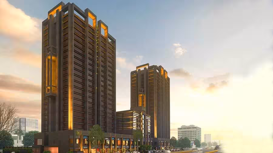 Twin Star - 2 Basement + 2 Towers of G + 22 storied + 1 Tower of G + 7 storied
