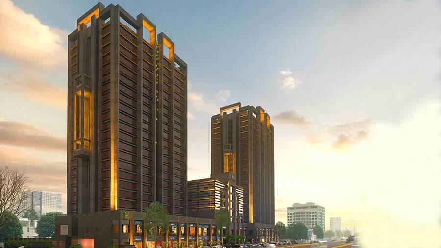 Twin Star - 2 Basement + 2 Towers of G + 22 storied + 1 Tower of G + 7 storied