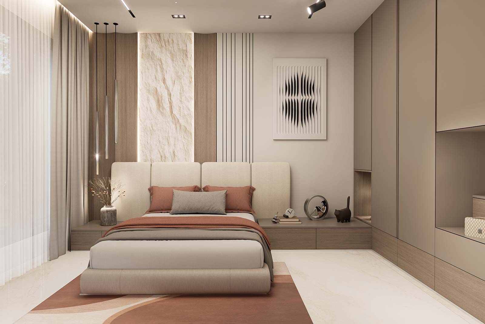 Parent's bedroom decorative wall