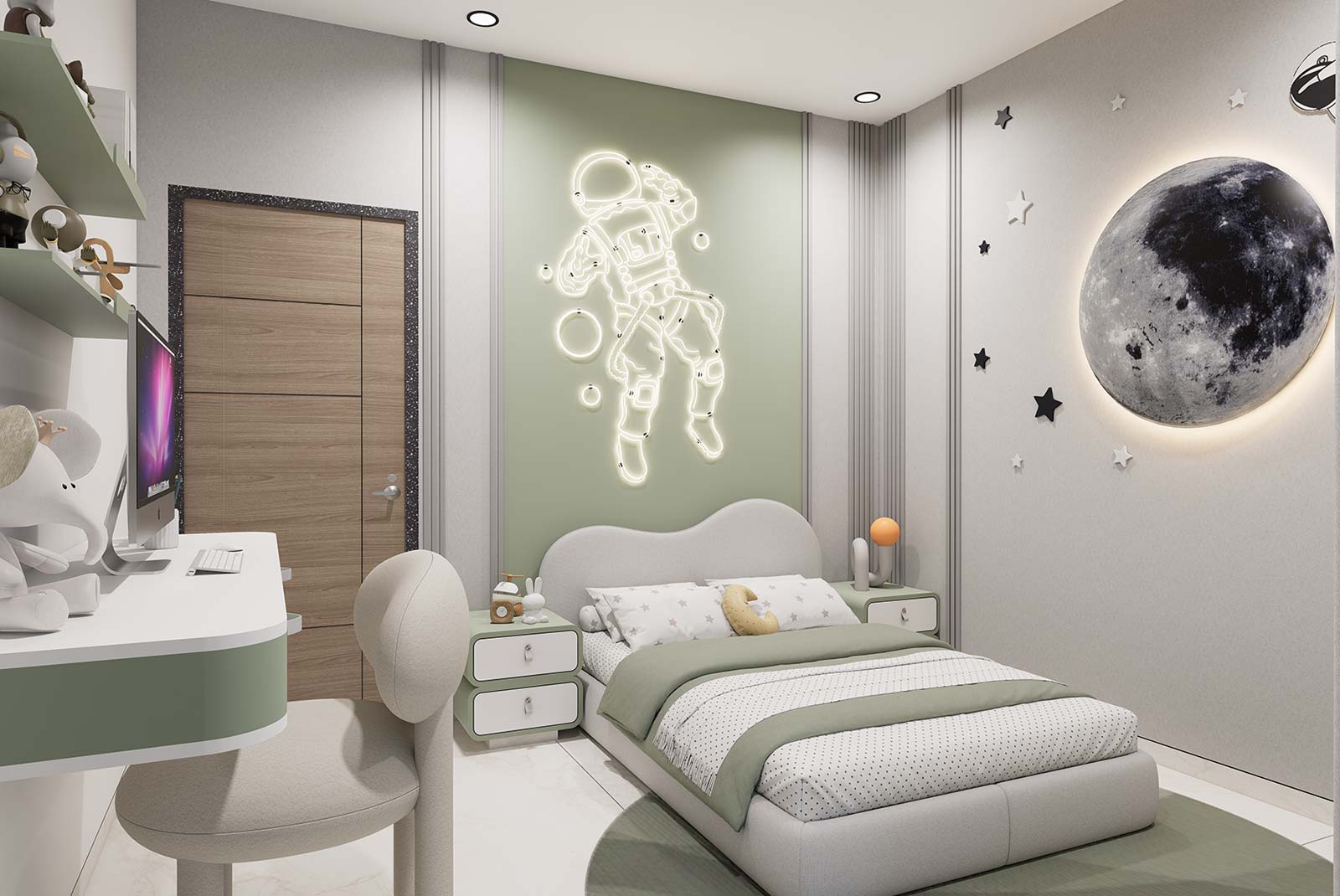 Kid's bedroom bedside decorative wall