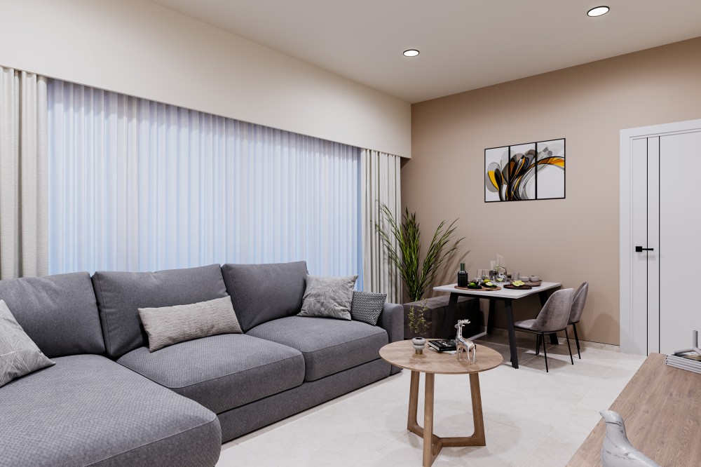 Living area of 2BHK Appartment in Gift City